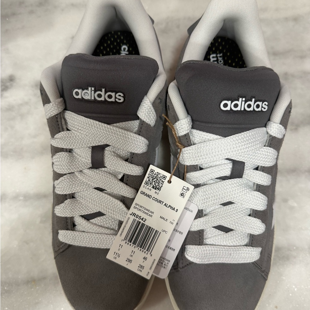 Adidas Grand Court Alpha Gray and White Shoes Size 11.5M